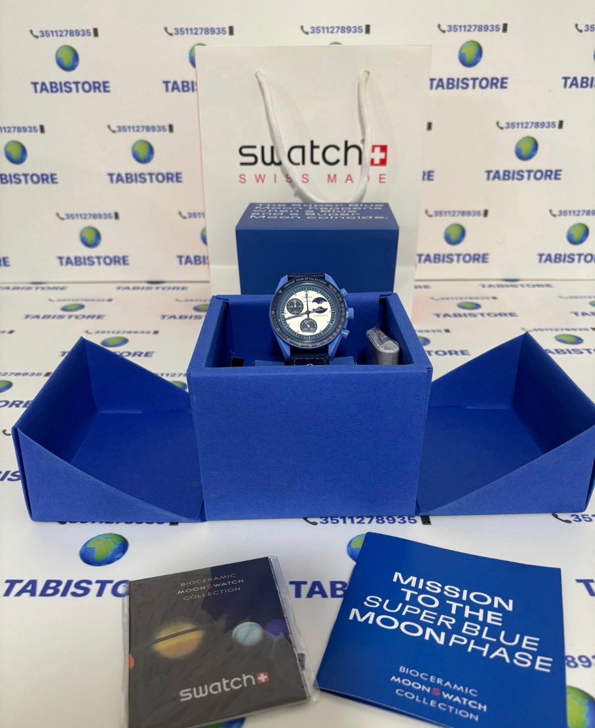 Swatch x Omega Mission to  “Super Blu” Moonphase