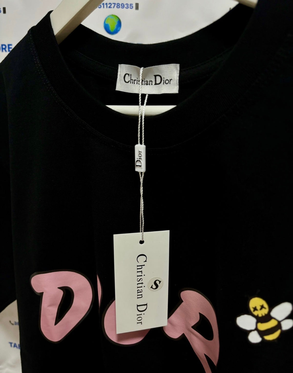 T-Shirt Dior Nera Logo Rosa
